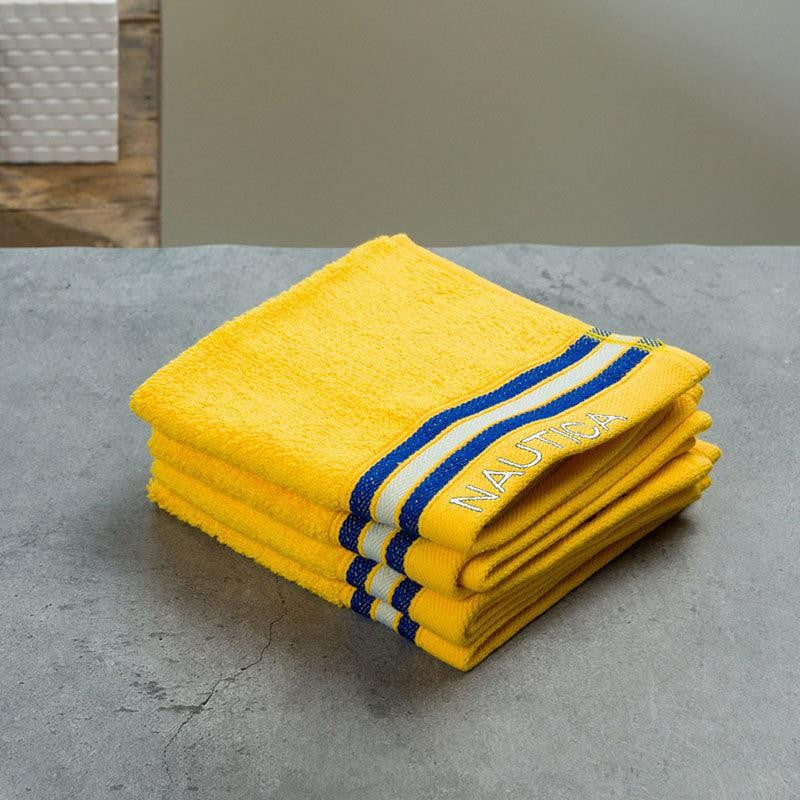 Nautica Dove Down Cotton Hand & Face Towel (Yellow) - Set Of Four media 4