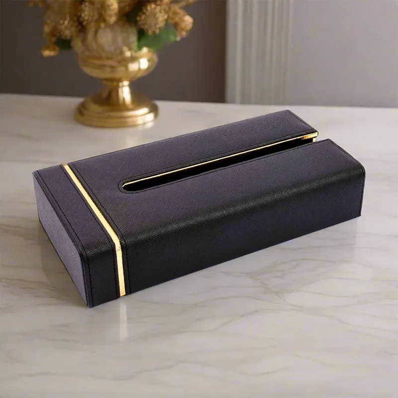 Ceastra Nuo Faux Leather Tissue Holder - Black media 1