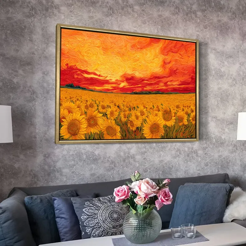 Floral Inferno Canvas Wall Painting With Frame media 6