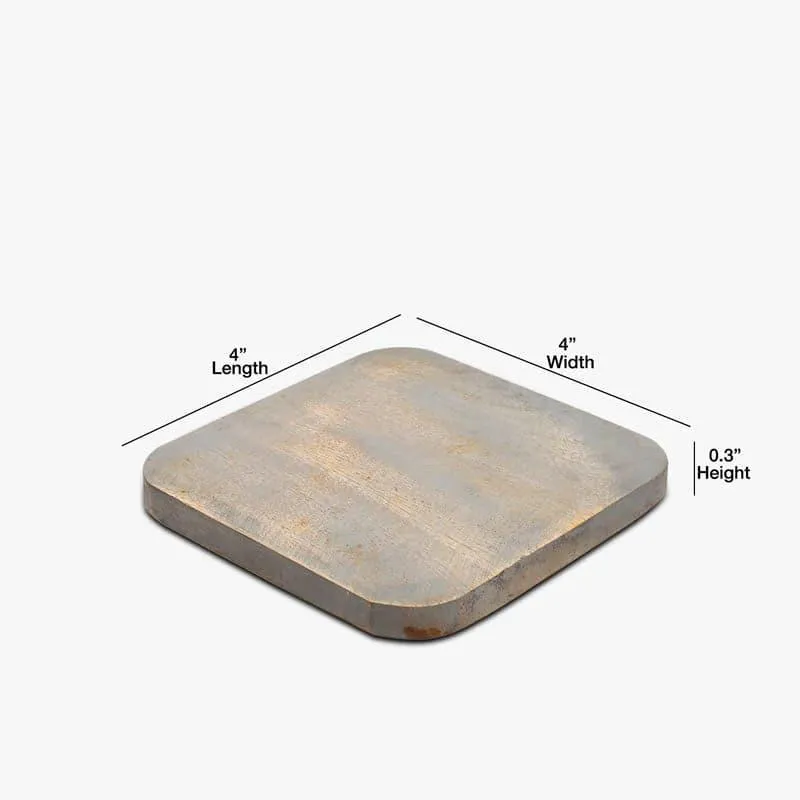 Curved Distressed Wood Coaster - Set Of Four media 4