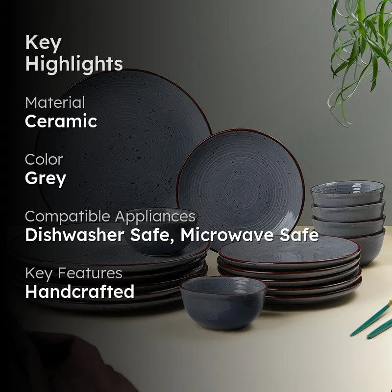 Pebble Grey Ceramic Dinner Set - 18 Piece Set media 2