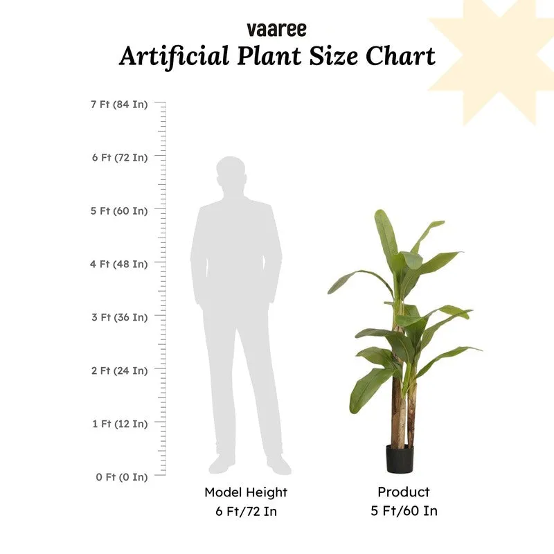 Artificial Banana Plant With Black Fiber Pot - 4.9 Feet media 7