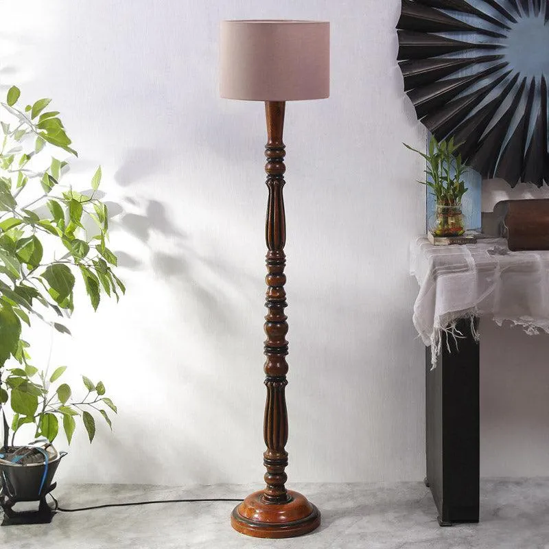 Masiya Vintage Wooden Floor Lamp - Grey media 3