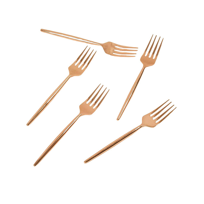 Gilded Tines Copper Dessert Fork - Set Of Six media 5