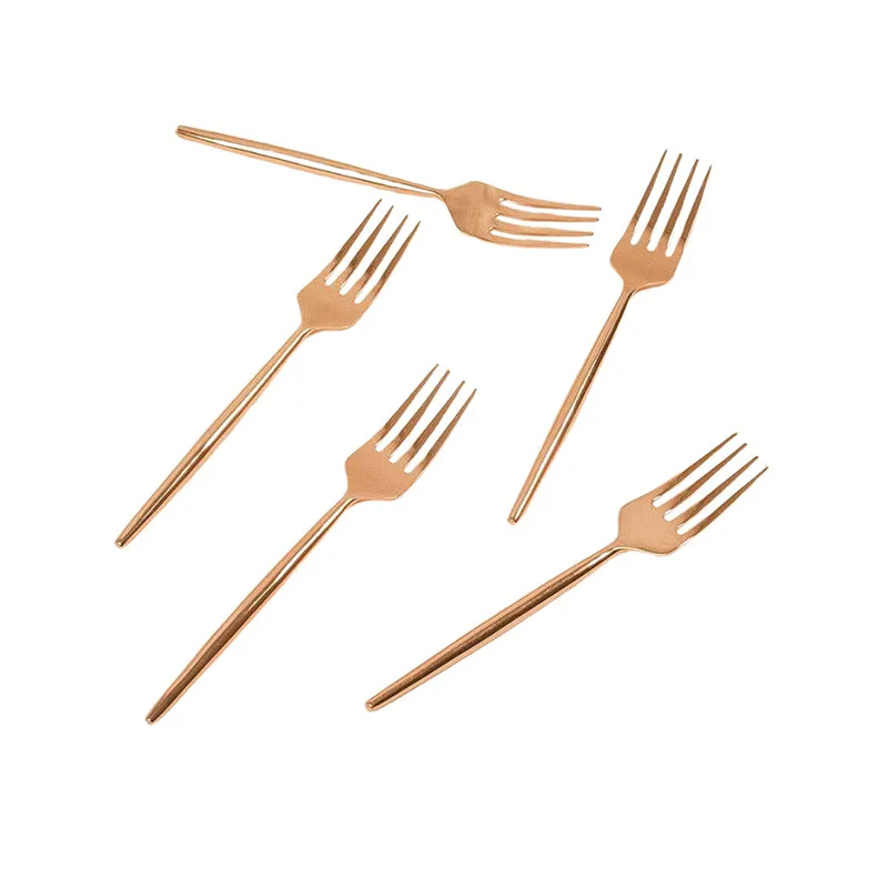 Gilded Tines Copper Dessert Fork - Set Of Six media 5
