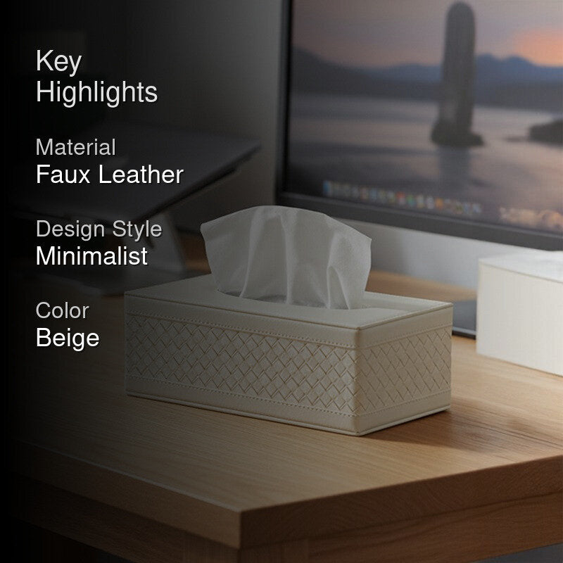 AarviDecor Velvique Faux Leather Tissue Holder media 2