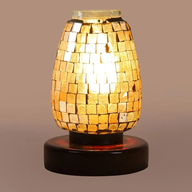 Lumyne Mosaic Glass Table Lamp With Wooden Base media 7