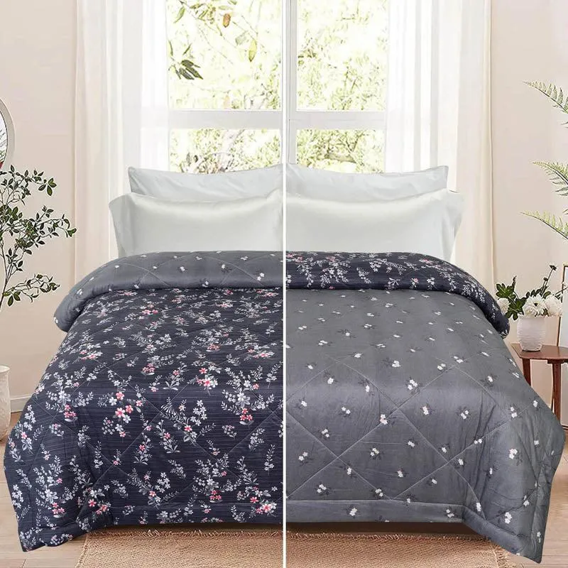 Adora Floral Cotton Reversible Comforter - 220 GSM media 4