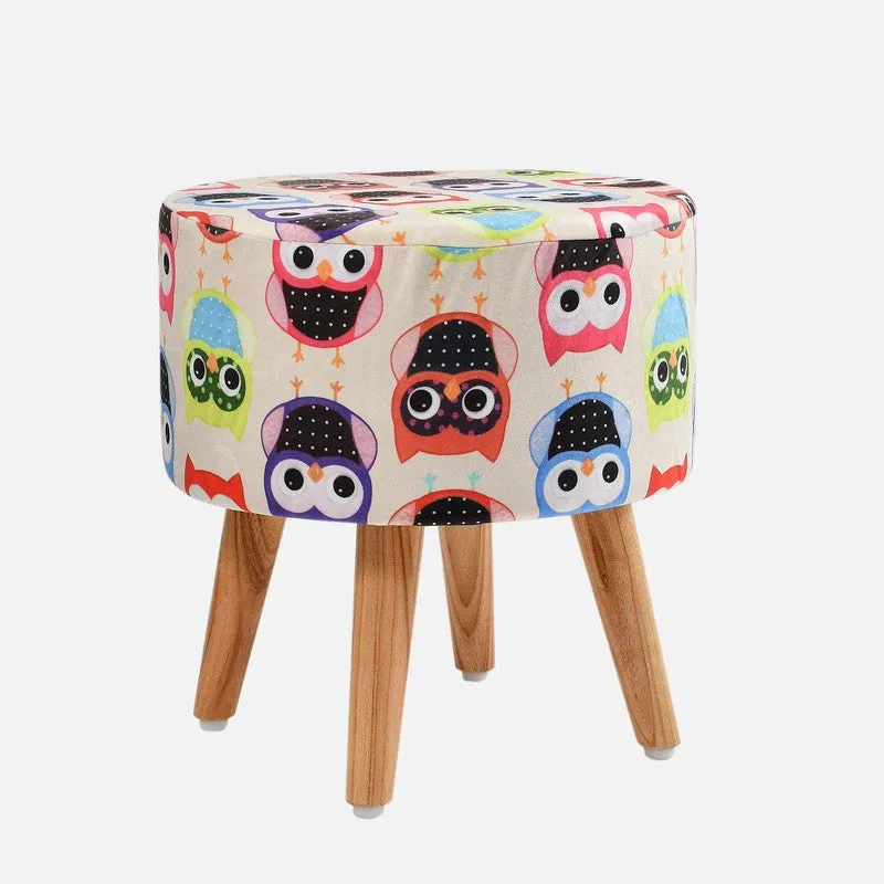 Hootsy Owl-print Velvet Ottoman - Multicolor media 3
