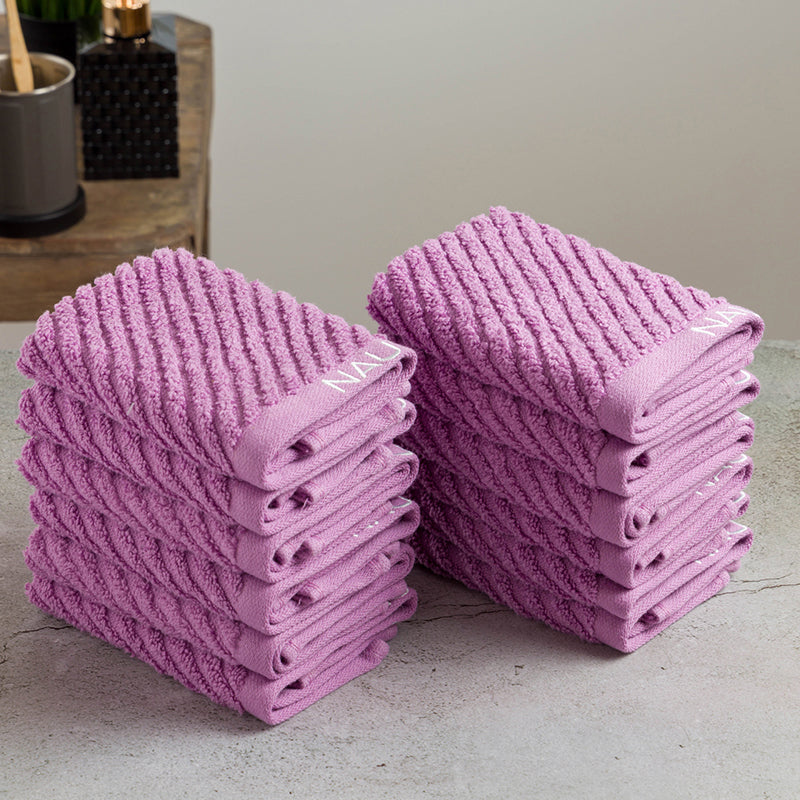 Nautica Riviera Soft Cotton Face Towel (Lilac) - Set Of Twelve media 4