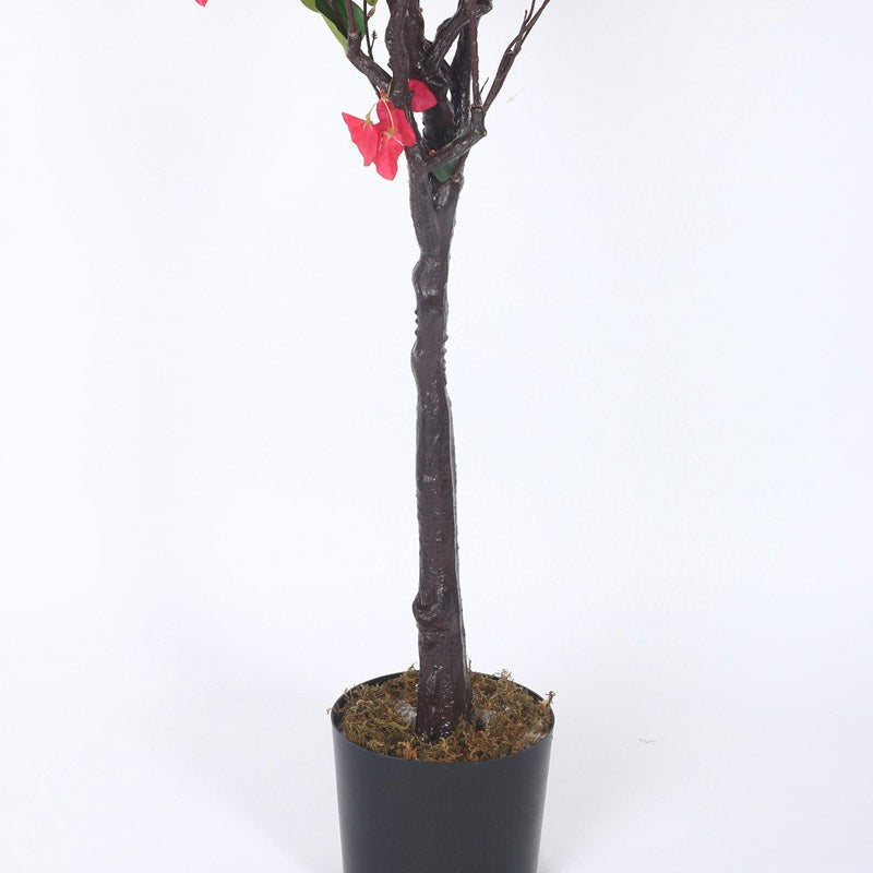 Faux Realtouch Red Bougainvillea Plant With Black Plastic Pot - 5.2 Feet media 8