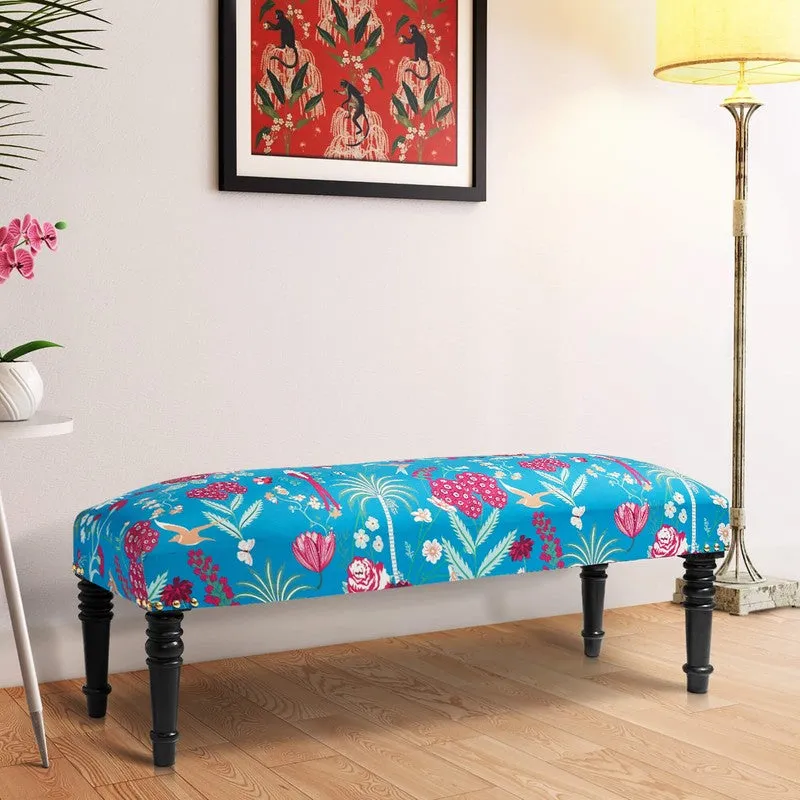India Circus Sheesham Wood Floral Galore Wooden Bench - 1