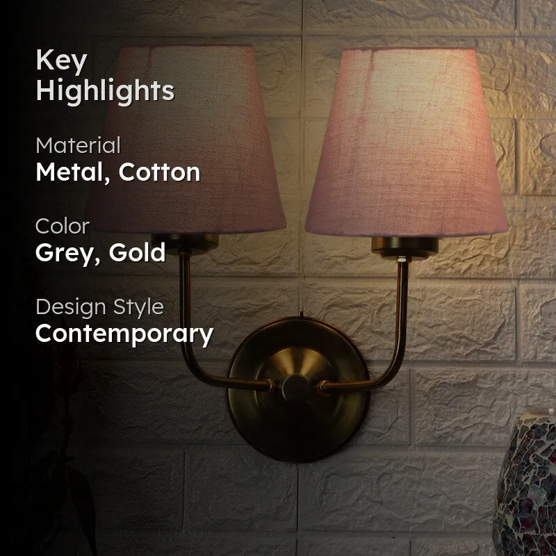 Lumoire Duo Cone Metal Wall Lamp - Gold,Grey media 2