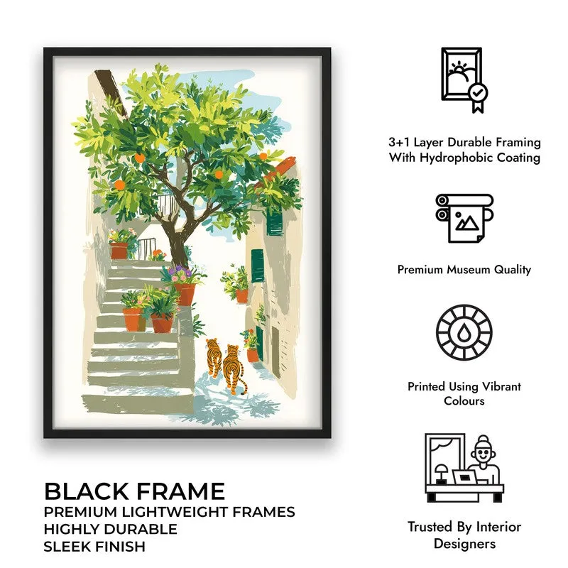 Garden Path Canvas Wall Painting - Black Frame media 9