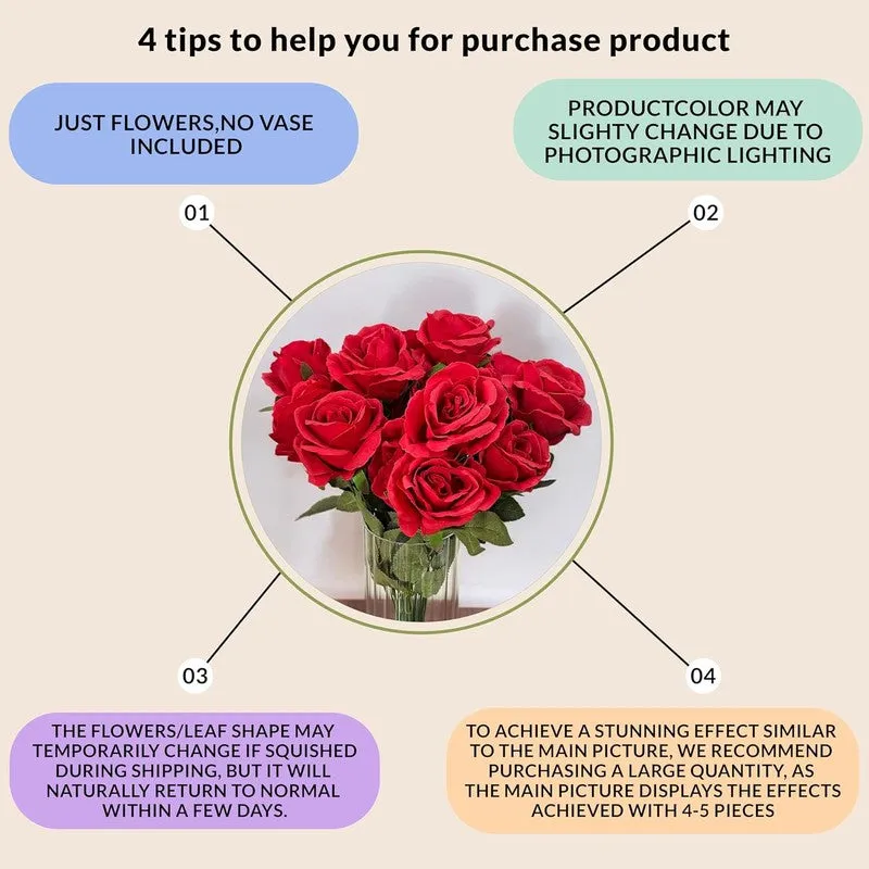 Faux Bright Rose Artificial Flower media 5