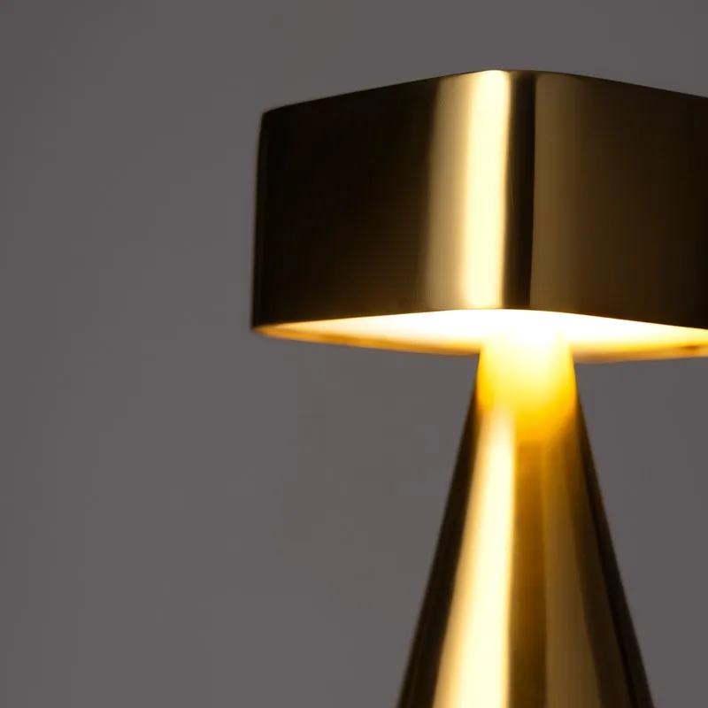 Fig Living Chrome Stainless Steel Portable Lamp - Gold media 7