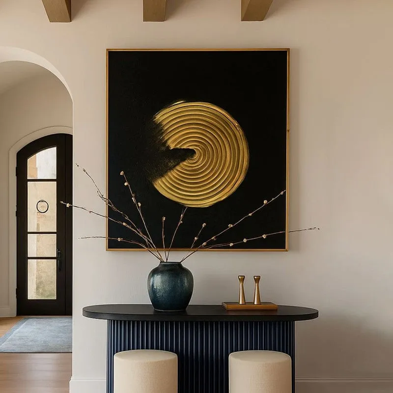 Golden Orbit Handmade Canvas Wall Painting media 10
