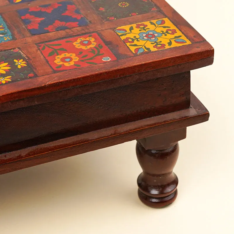 Athangudi Mango Wood & MDF Stool - 12 inch media 7