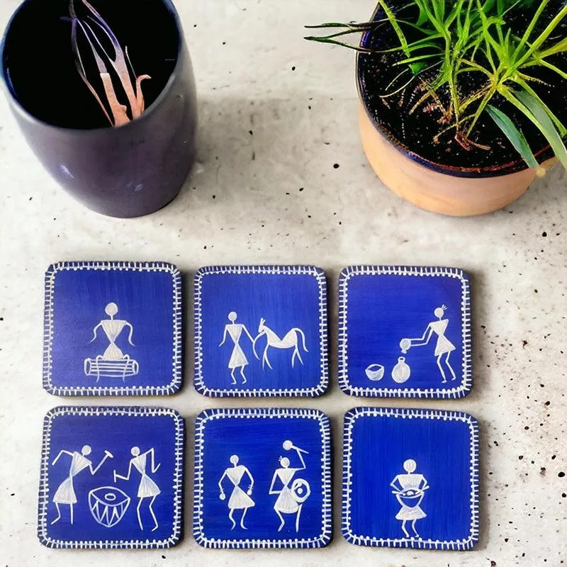 Savara Handcrafted Coaster (Blue) - Set Of Six media 3