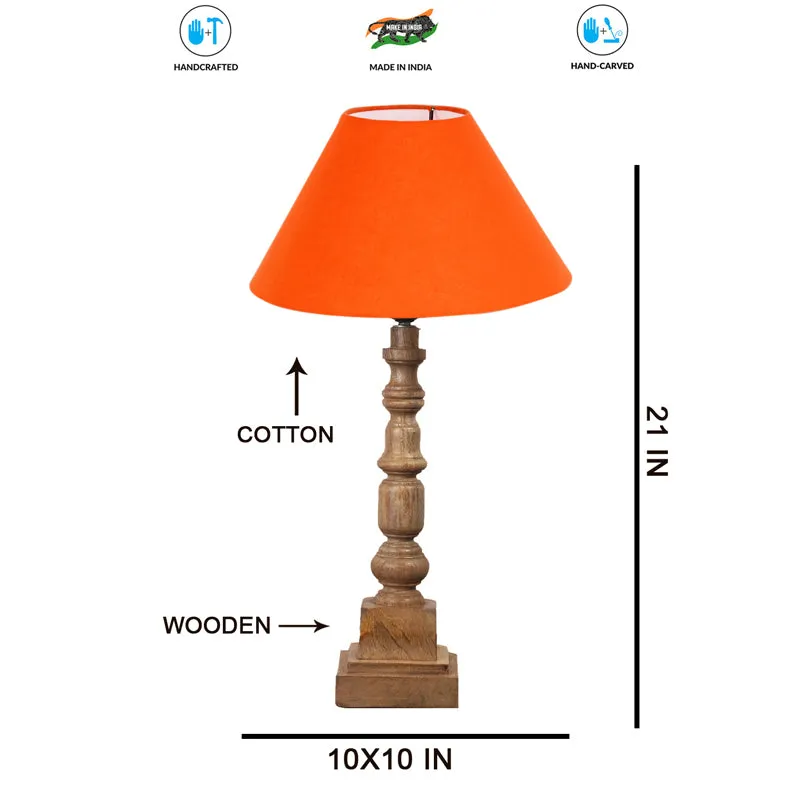 Cotin II Arbor Wooden Table Lamp - Orange,Brown media 7