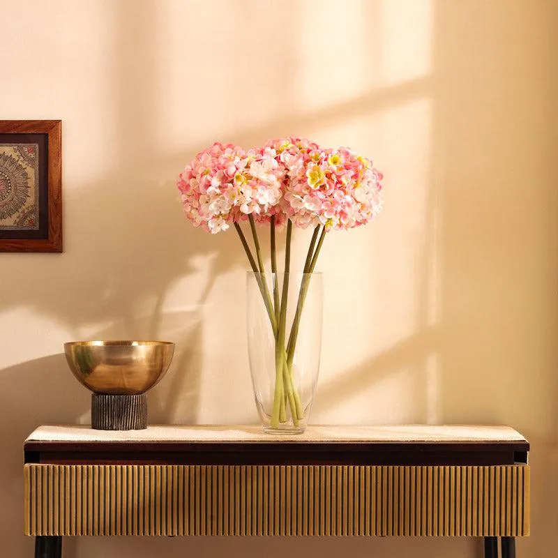 Artificial Realistic Hydrangea Flower Stick (Pink) - Set Of Three media 1