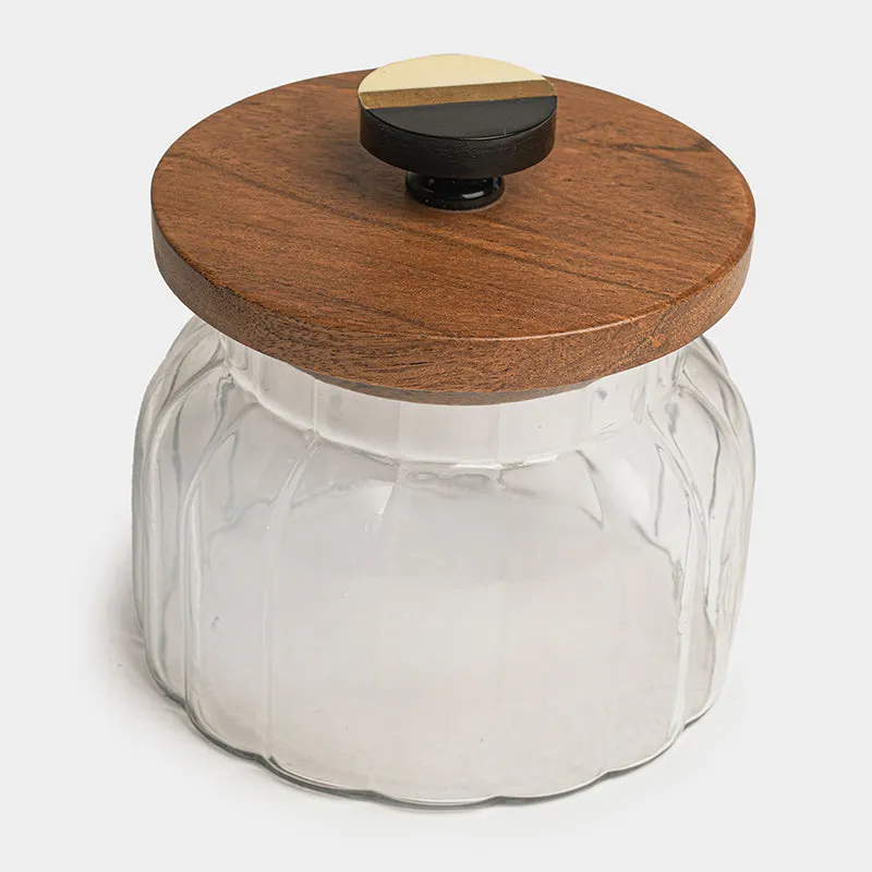 Anora Glass Jar With Airtight Wood Lid - 950 mL media 4