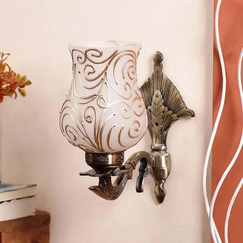 Golden Waves Glass & Metal Wall Lamp media 3