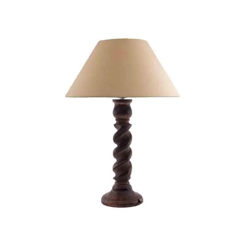 Twisted Tales Fabric Table Lamp - Brown,Beige media 3