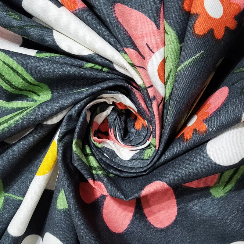 Poppy Noir Cotton Pillow Cover - Set Of Two media 5