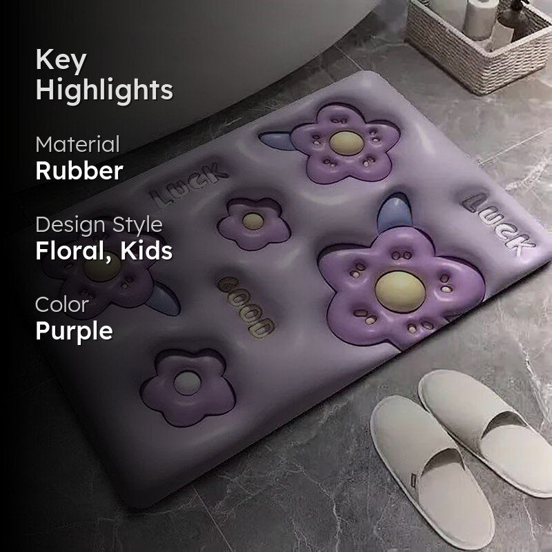 Good Luck Purple Anti-Skid Rubber Bath Mat media 2