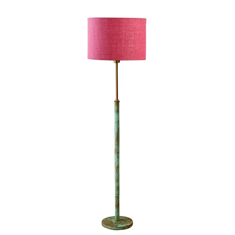 Vintage Glow Wooden Floor Lamp - Pink media 5