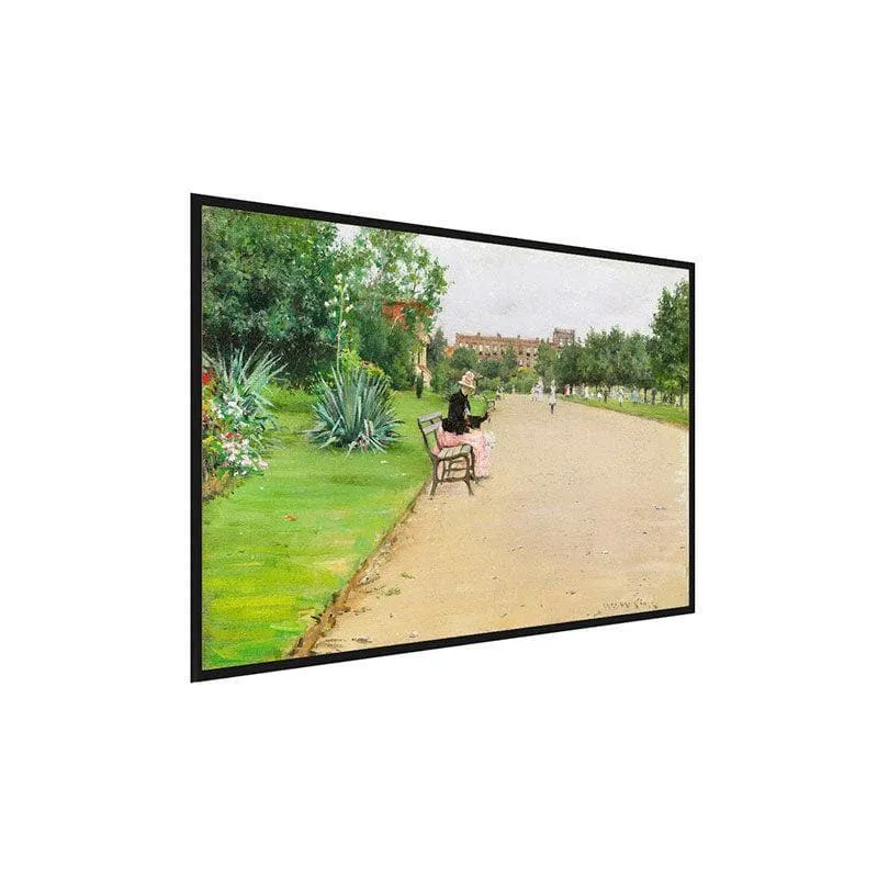 A City Park Canvas Wall Painting - Black Frame media 3