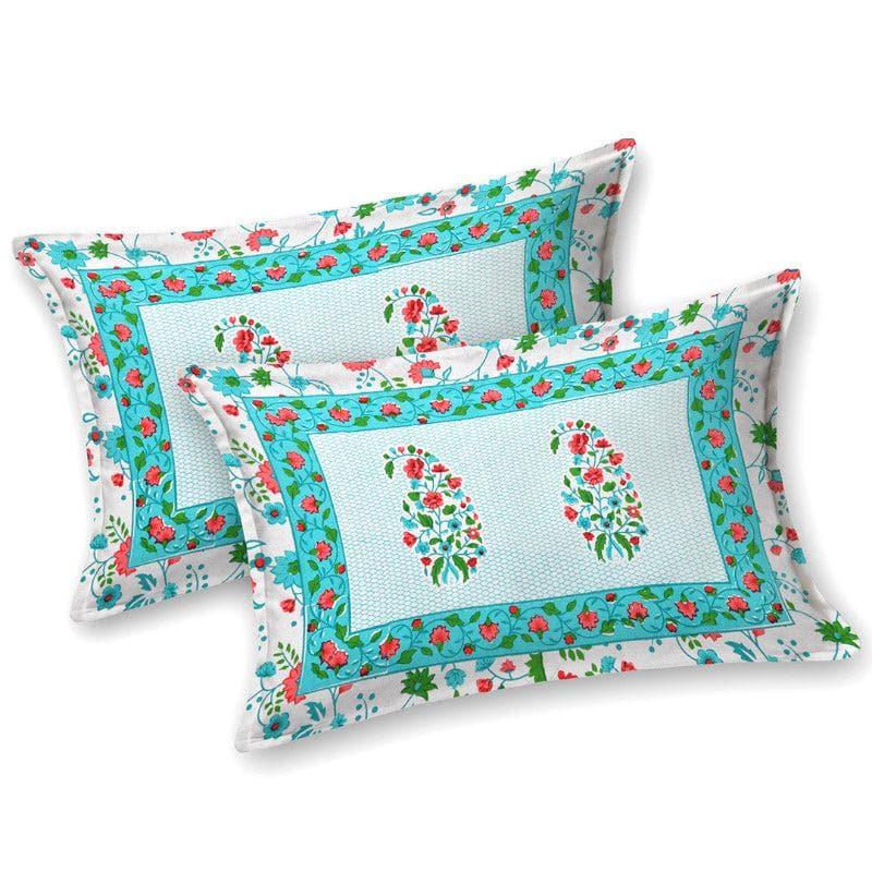 Avinya Floral Cotton Bedsheet (Blue) - 180 TC media 5