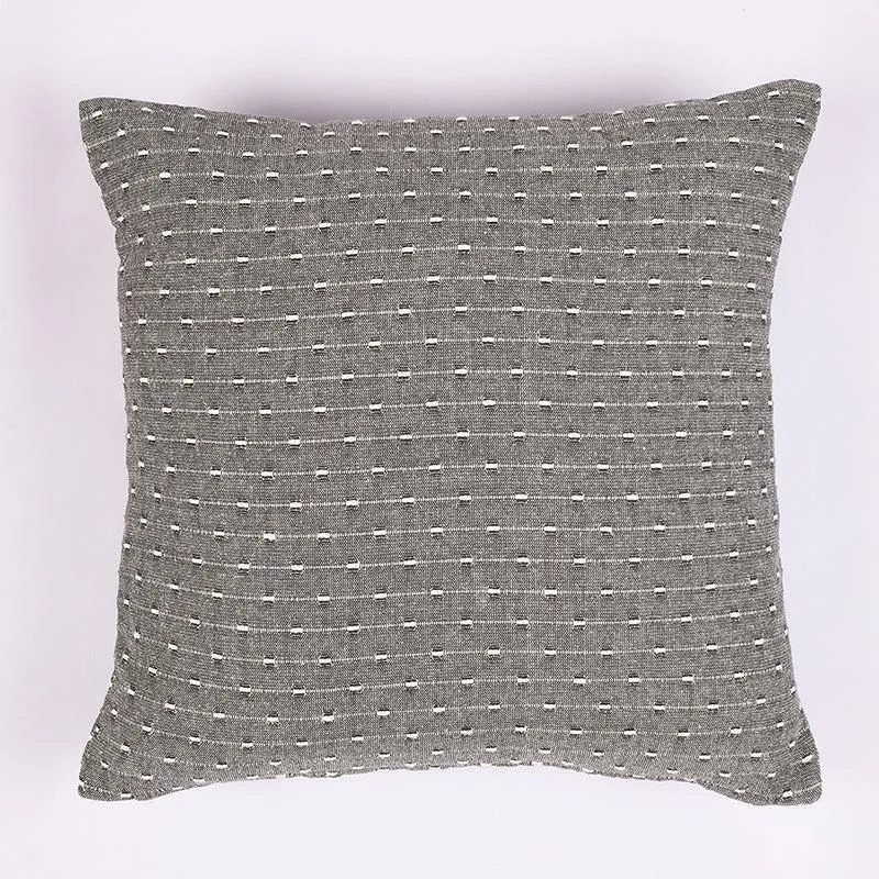 Chloris Cotton Cushion Cover (Dark Grey) - Set Of Two media 3