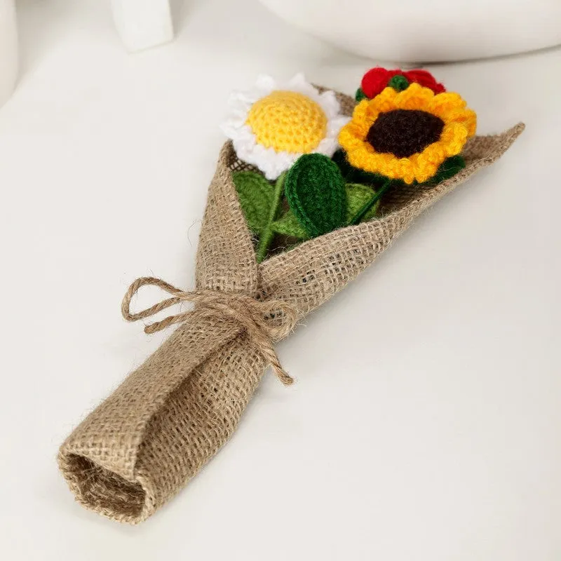 Crochet Handmade Sunflower Shine Bouquet - Set Of Three media 4