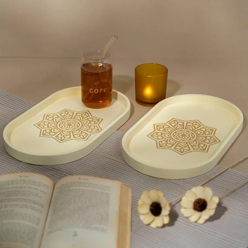 Triva Mandala Serving Tray - Ivory (Single Piece) media 1