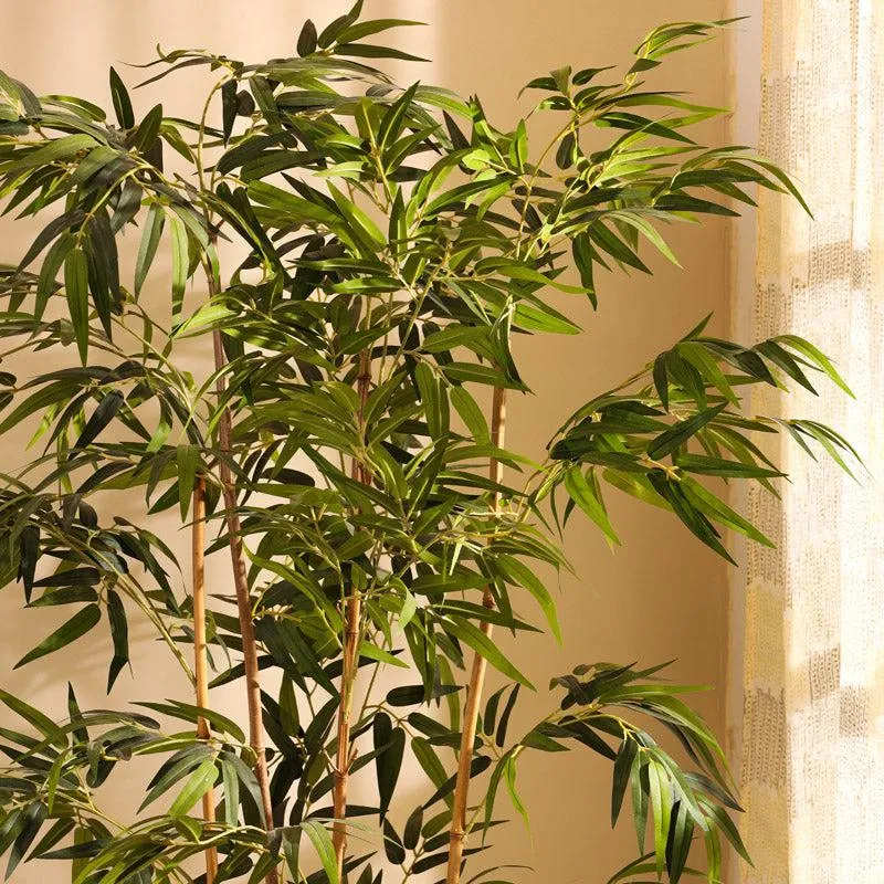 Artificial Realistic Bamboo Plant With Black plastic Pot - 5.9 Feet media 6