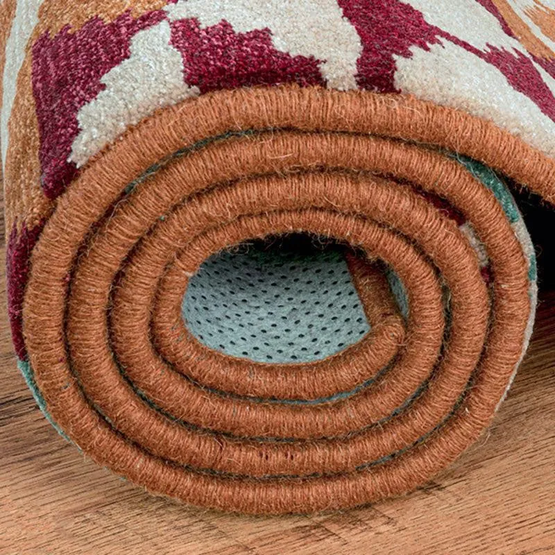 Belladonna Hand Tufted Geometric Wool & Nylon Carpet - Maroon media 7