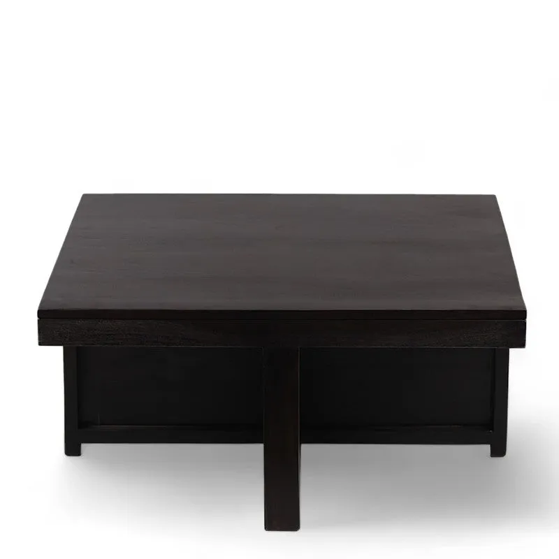 Evrino Sheesham Wooden Center Table with Stools and Cushions (Deep Brown,Multicolor) - Nine Piece Set media 7