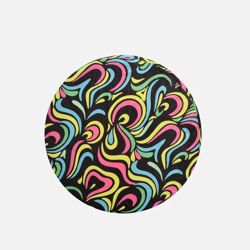 Avira Neonswirl Multicolor Engineered Wood Ottoman media 6