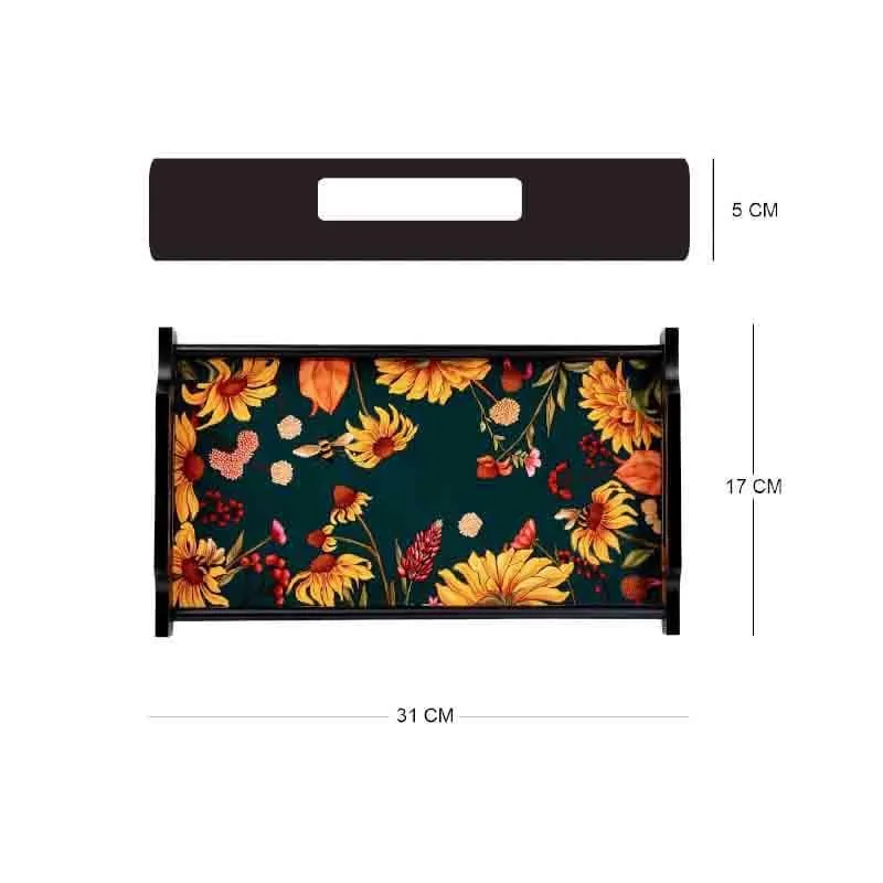Floral Bliss Green Wooden Trays media 5