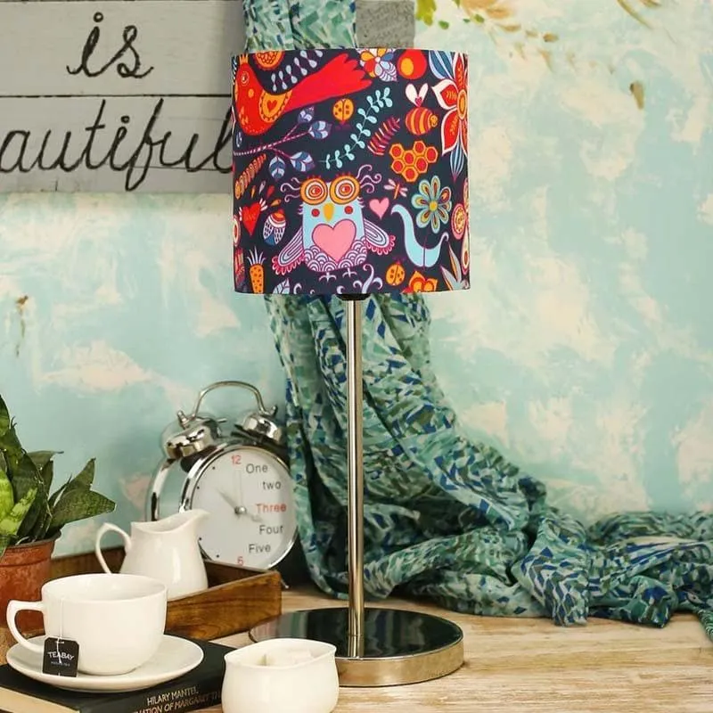 Birdie Went Quirkie Fabric Table Lamp - Multicolor media 3