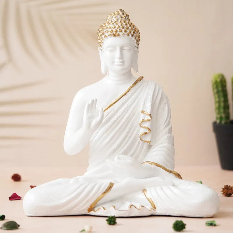 Light of Wisdom Buddha Idol - White media 1