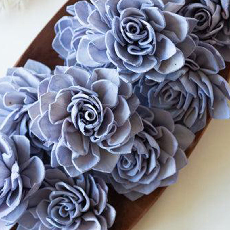Estar Sola Wood Rose Flower (Periwinkle) - Set Of Ten media 5