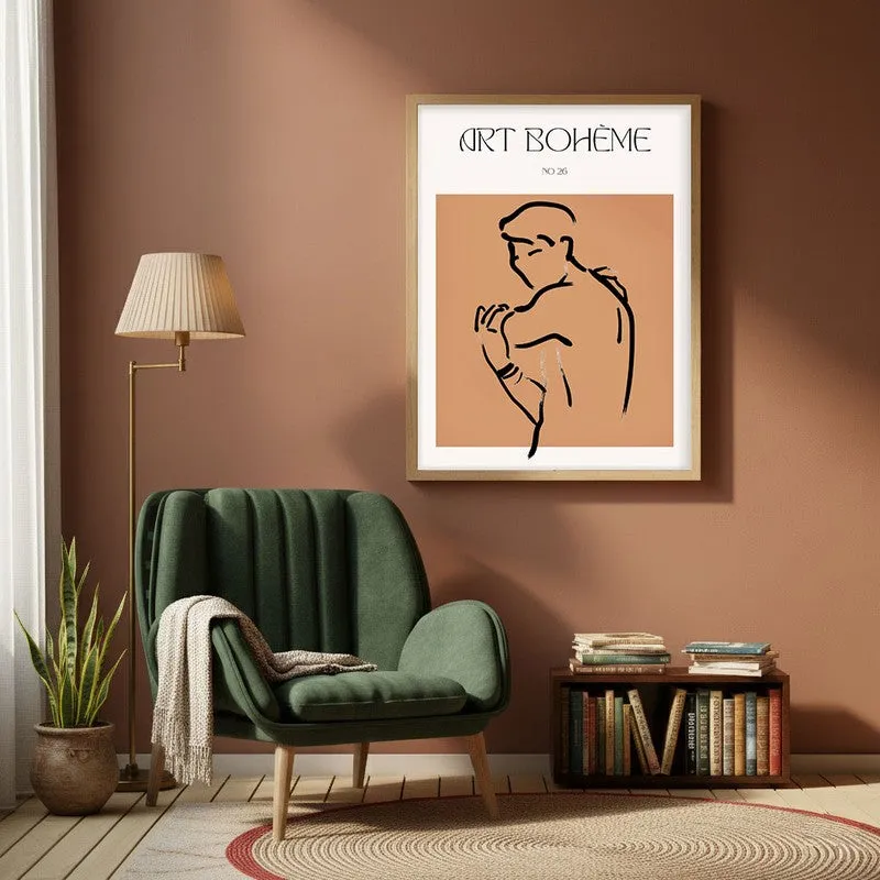 Calm Defense Canvas Wall Painting With Brown Frame media 1
