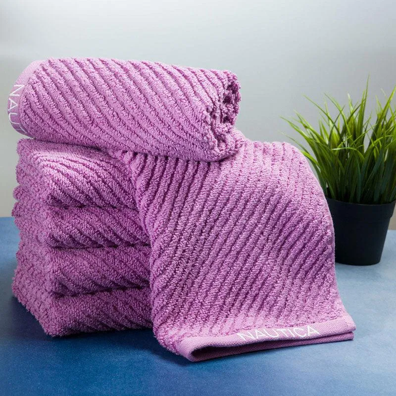 Nautica Riviera Soft Cotton Hand Towel (Lilac) - Set Of Six media 1