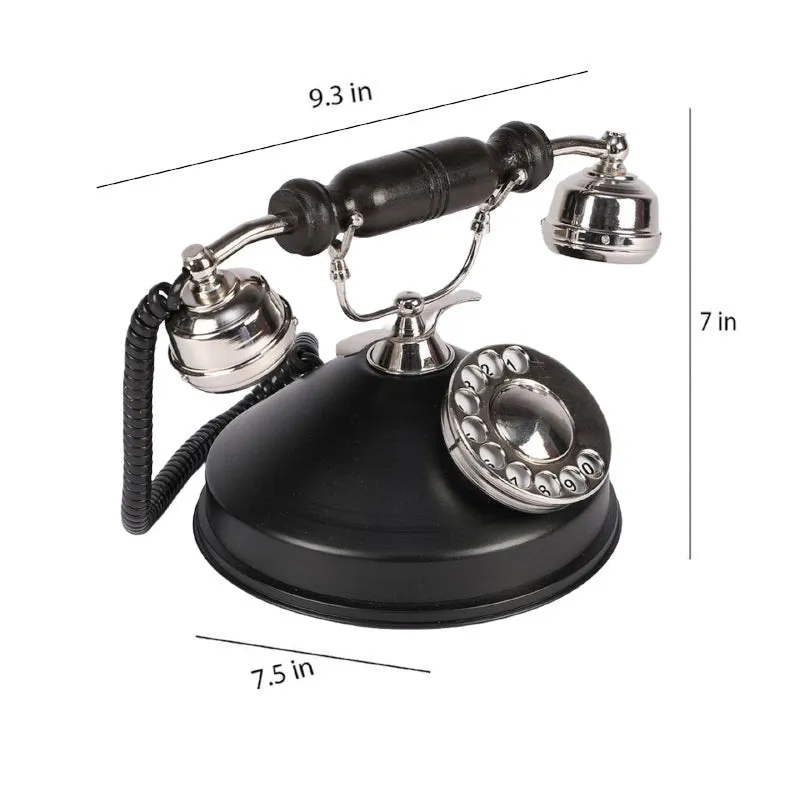 Rava Silver Antique Telephone Showpiece - Silver & Black media 6