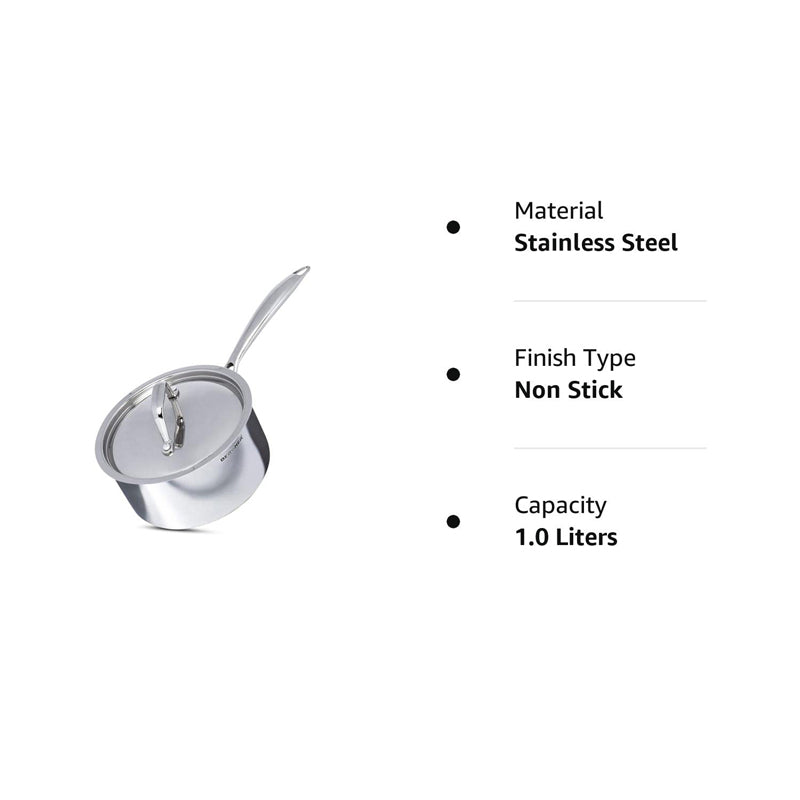 Bergner Argent Triply Saucepan With Lid - 1000 ML media 8