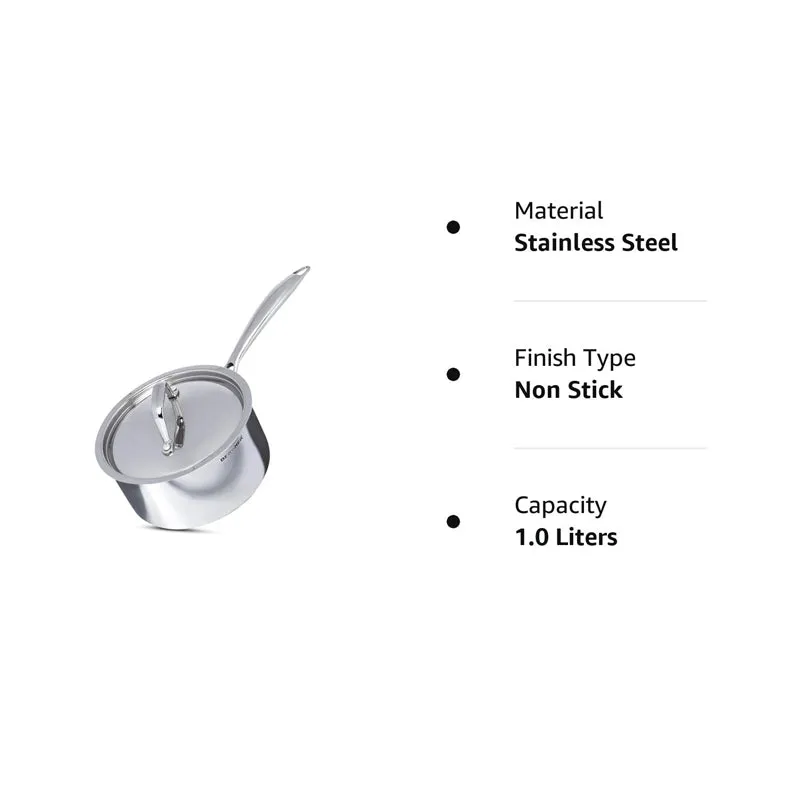 Bergner Argent Triply Saucepan With Lid - 1000 ML media 8