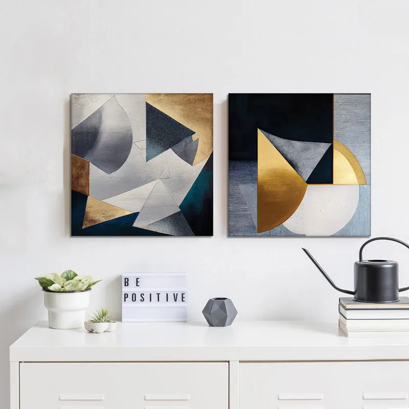Midnight Fractals Canvas Wall Painting - Set Of Two media 4